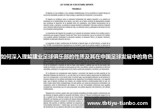 如何深入理解建业足球俱乐部的性质及其在中国足球发展中的角色